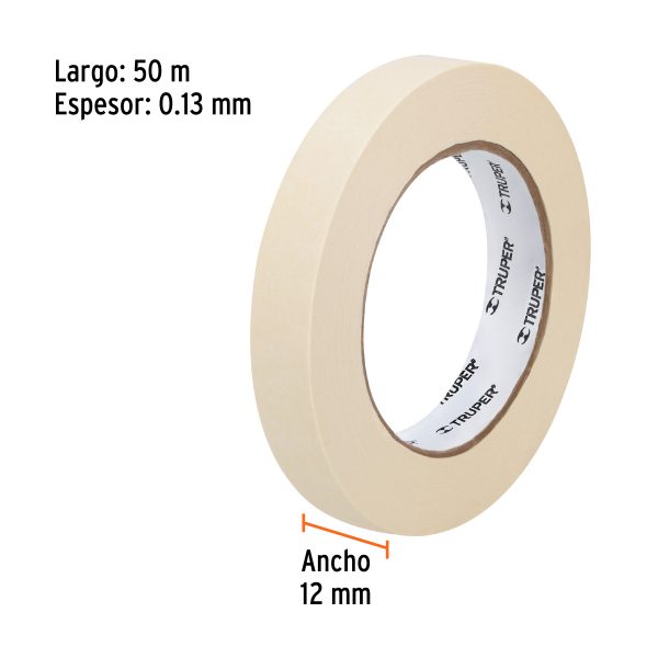 12590 - Cinta masking tape de 3/4' x 50 m, Truper