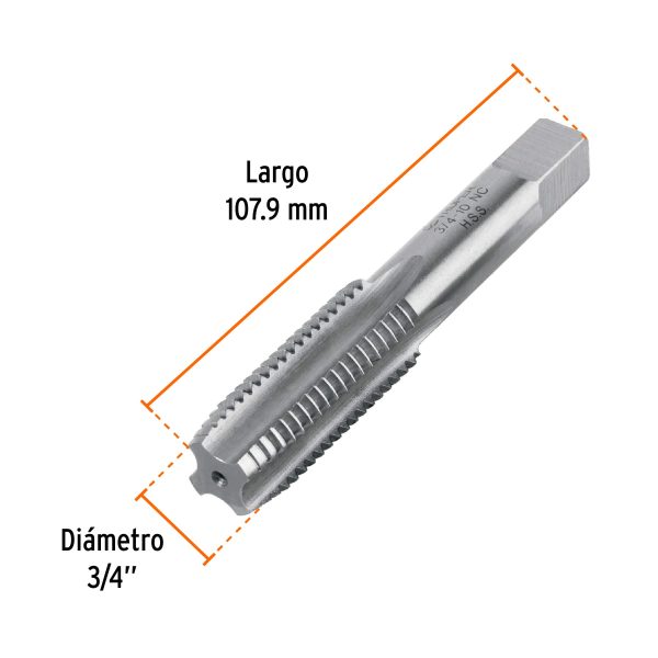 11425 - Machuelo semicónico 3/4'x10 UNC, estuche individual, Truper