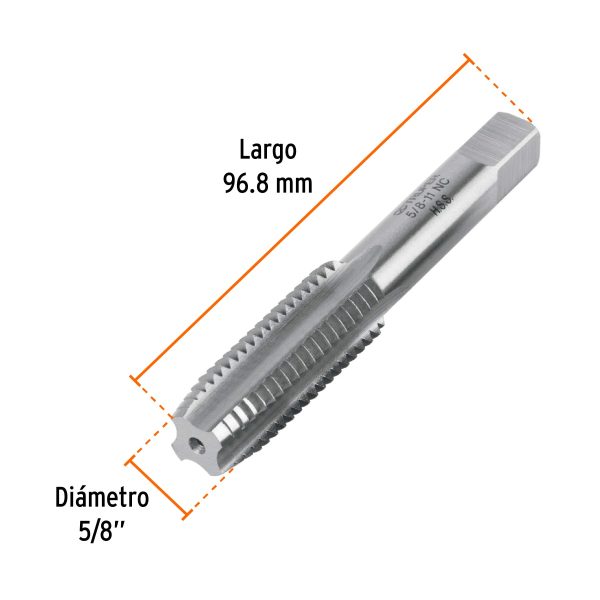 11423 - Machuelo semicónico 5/8'x11 UNC, estuche individual, Truper
