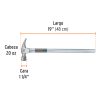 16704 - Martillo tubular pulido 20oz cara fresada, uña recta, Truper