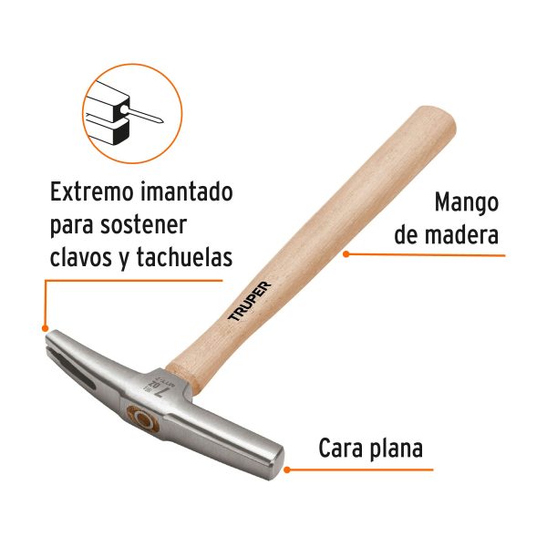 16860 - Martillo 7 oz tapicero, mango 12', Truper