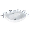 44002 - Lavabo de porcelana con rebosadero, blanco, FOSET