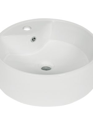 44178 - Lavabo de porcelana de sobreponer redondo, blanco, FOSET