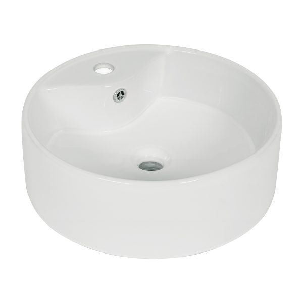 44178 - Lavabo de porcelana de sobreponer redondo, blanco, FOSET