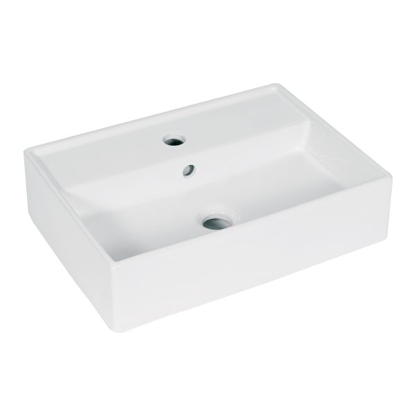44179 - Lavabo de porcelana de sobreponer rectangular, blanco, FOSET