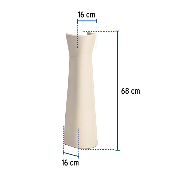 49357 - Pedestal de porcelana para lavabo, marfil, FOSET