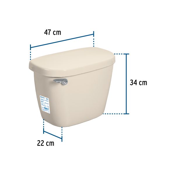 49355 - Tanque bajo de porcelana con accesorios, marfil, FOSET