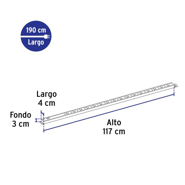 45585 - Barra Multicontactos 16 entradas con supresor de picos 1000J