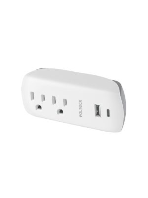 MUL-202U.jpg 45836 - Multicontacto de pared, 2 contactos y 2 USB A+C, VOLTECK