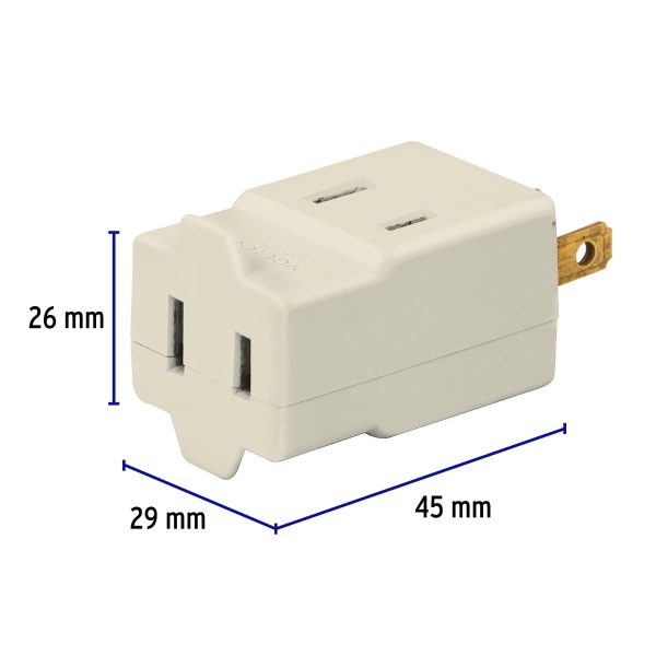 46808 - Multicontacto triple, tipo cubo, Volteck