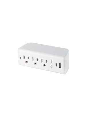 MUL-302U.jpg 45749 - Multicontacto de pared, 3 contactos y 2 USB A+C, VOLTECK