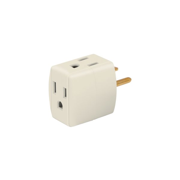 46800 - Multicontacto triple aterrizado, tipo cubo, Volteck