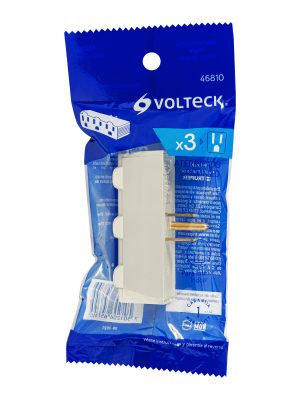 46810 - Multicontacto triple aterrizado, barra, Volteck