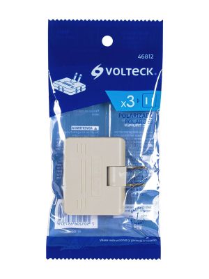 46812 - Multicontacto triple,tipo bisagra,entradas laterales,Volteck