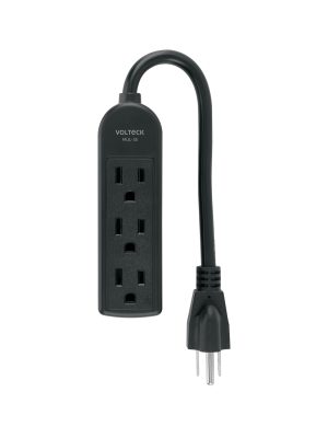 MUL-3EN.jpg 45865 - Multicontacto doméstico 3 entradas, negro VOLTECK