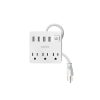 MUL-3U.jpg 49322 - Multicontacto 16 AWG doméstico 3 entradas 4 ptos USB, blanco