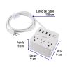 MUL-3UFC2.jpg 49322 - Multicontacto 16 AWG doméstico 3 entradas 4 ptos USB, blanco