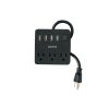 49321 - Multicontacto 16 AWG doméstico, 3 entradas 4 ptos USB, negro