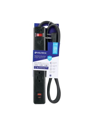 MUL-411UNE1.jpg 45665 - Multicontacto 4 entradas, 1 USB A + 1 USB C, negro, VOLTECK