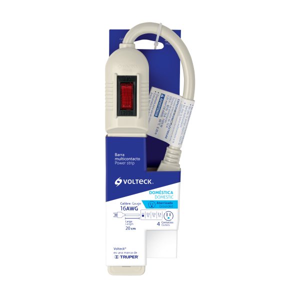 MUL-4EE1.jpg 46181 - Multicontacto económico 4 entradas, blanco, VOLTECK