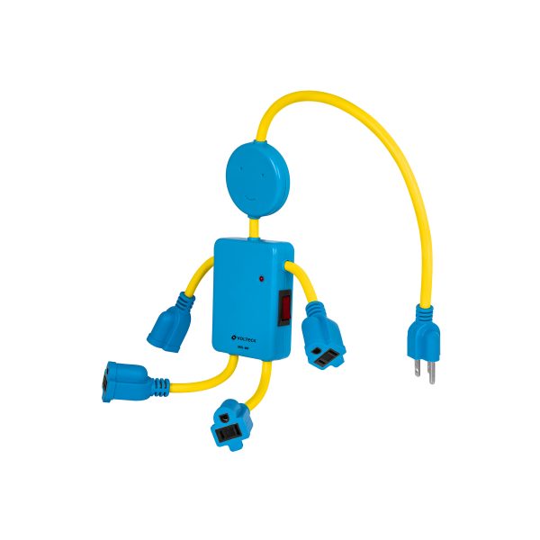 48182 - Multicontacto 16 AWG figura de niño con 4 entradas, Volteck