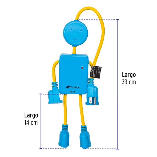 48182 - Multicontacto 16 AWG figura de niño con 4 entradas, Volteck