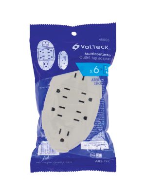 46806 - Multicontacto aterrizado ovalado, 6 entradas, Volteck