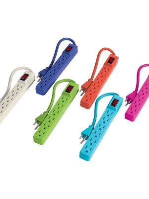 MUL-6EGFC2.jpg 46021 - Multicontacto 16 AWG doméstico 6 entradas, colores a granel