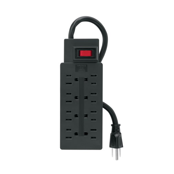 48793 - Multicontacto uso rudo 8 entradas sup. de picos 460 J, negro