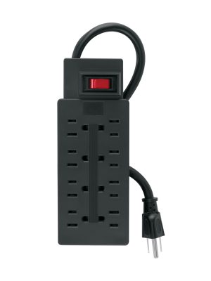 48792 - Multicontacto de uso rudo con 8 entradas, negro, VOLTECK