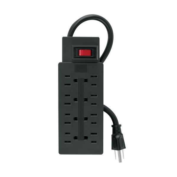 48792 - Multicontacto de uso rudo con 8 entradas, negro, VOLTECK