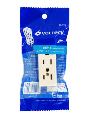 46813 - Multicontacto triple para extensión, 2 polos + tierra