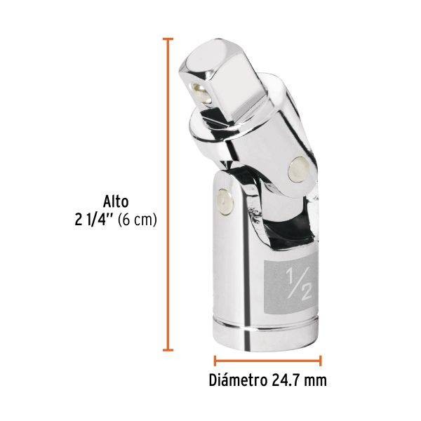 13428 - Nudo universal para dados con cuadro de 1/2', Truper