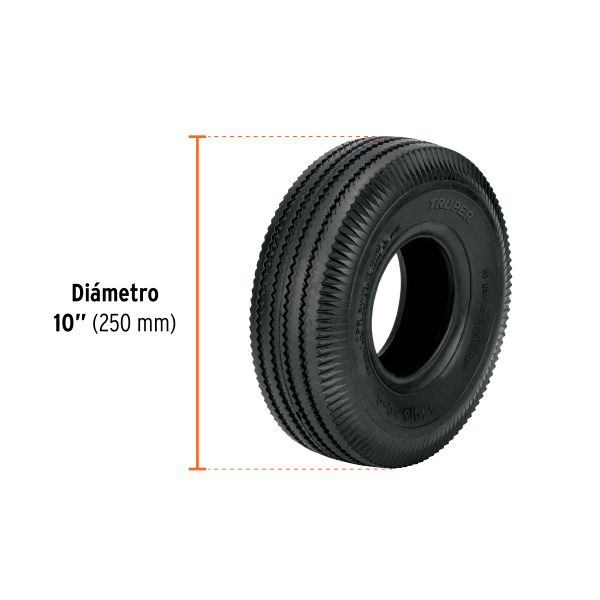 45908 - Rueda neumática de 10' sin cámara, Truper