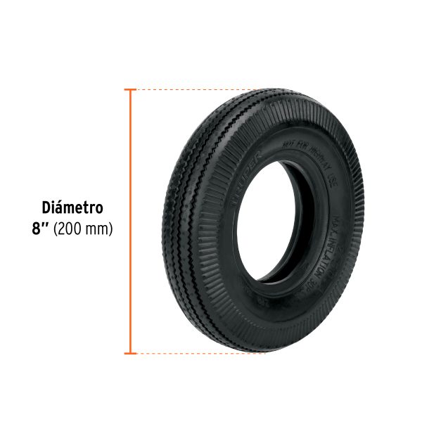 45907 - Rueda neumática de 8' sin cámara, Truper