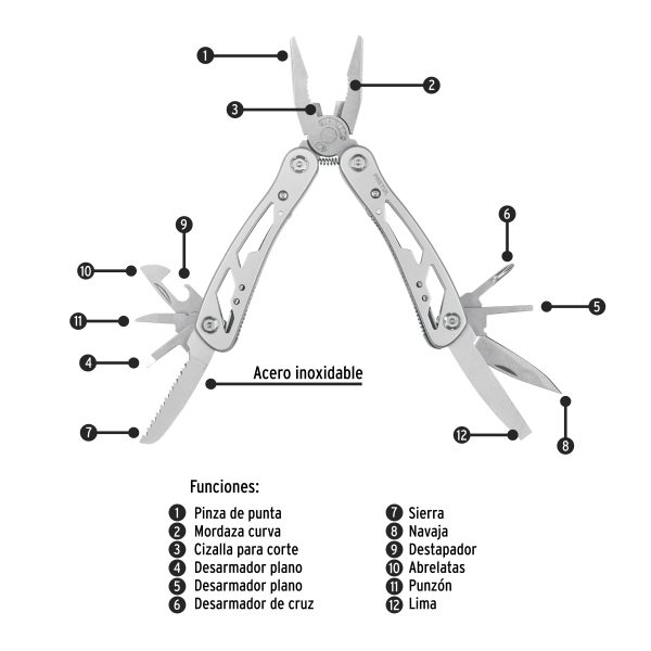 24105 - Multiherramienta con 13 funciones,PRETUL