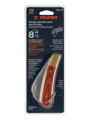 NEL-8E1.jpg 18539 - Cuchillo abatible 8' para electricista mango madera, Truper