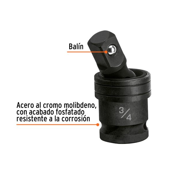 103197 - Nudo universal para dados de impacto cuadro 3/4', Truper