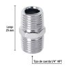 27025 - Niple de acero, macho-macho, cuerda 1/4' NPT, PRETUL