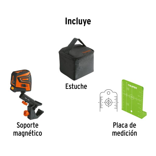 17078 - Nivel láser verde, alcance 30 m, recargable, TRUPER