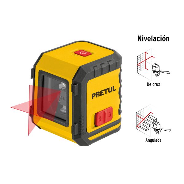 29899 - Nivel láser rojo, alcance 5 m, de pilas, PRETUL