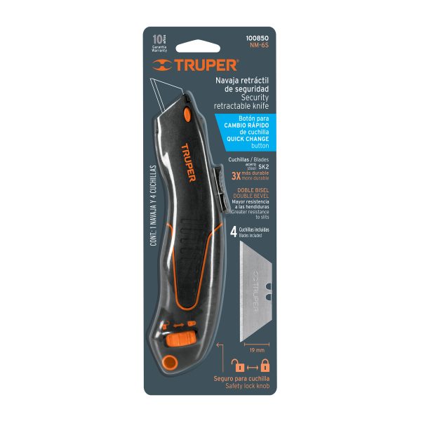100850 - Navaja auto-retráctil de seguridad 7', Truper
