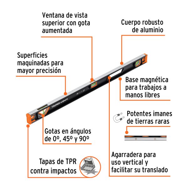 14628 - Nivel profesional magnético de 36' c/protección TPR, Expert