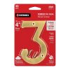 43681 - Número 3 de latón sólido 4', HERMEX