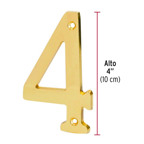 43682 - Número 4 de latón sólido 4', HERMEX