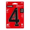 47857 - Número 4 de latón sólido 4', negro,  HERMEX