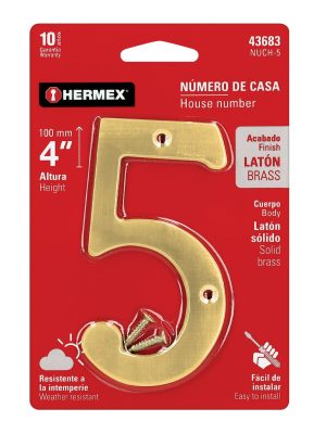 NUCH-5E1.jpg 43683 - Número 5 de latón sólido 4', HERMEX