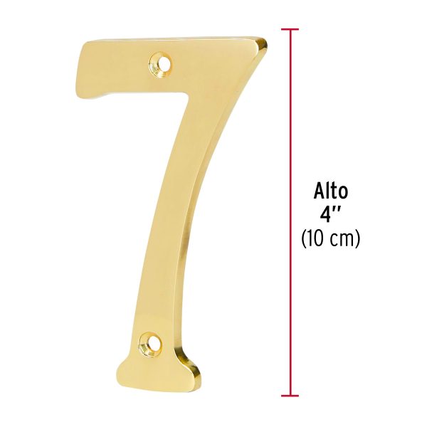 43685 - Número 7 de latón sólido 4', HERMEX