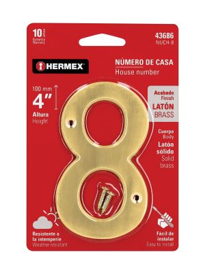 NUCH-8E1.jpg 43686 - Número 8 de latón sólido 4', HERMEX