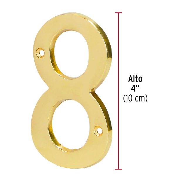 43686 - Número 8 de latón sólido 4', HERMEX